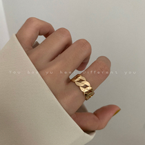 Twist opening adjustable ring personality female ins tide cool retro niche design cold Korean version Simple Man