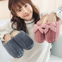 Home Non-slip Moon Shoes Cotton Slippers Women Home Indoor Thick Bottom Cute Korean Version Warm Plush Floor Lovers Winter