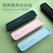 Chopsticks spoon Fork empty box portable storage box tableware box chopsticks box Children students single take-out
