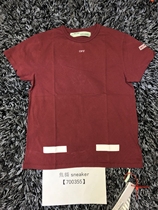 OFF-WHITE C O VIRGIL ABLOH 17FW Burgundy arrow offset printing base short sleeve tee