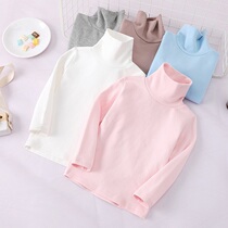 Childrens high collar base shirt autumn and winter cotton white female childrens underclothes boys inner coat girls autumn clothes