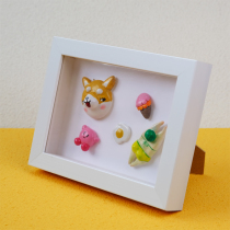 Creative Handmade Diy Perfunct Paper Solid Photo Frame Hollow Dry Flower Frame Clay Soft Pottery Specimen Photo Stereo Picture Pendulum 7-inch 8-inch Pendulum Bench wall-mounted dual-use containing machine glass cover plate