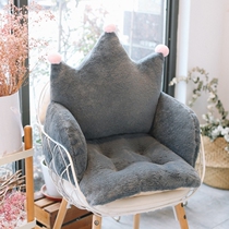 Winter cute office cushion plush backrest integrated seat cushion waist seat cushion waist chair small cushion thick cartoon