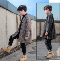 Boy son of a big coat coat autumn and winter style 2021 new medium long style wind clothes casual ocean qi children with great child tide