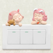 DHB switch protective cover decorative wall stickers 3d three-dimensional decorative stickers animal series environmental protection resin socket stickers
