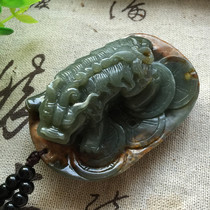 River grinding jade handmade pieces The piece of the piece of the piece The piece of the piece of lexie processing of the Xiu Yuhuang white old jade and the field jade handlebar piece original stone leopard The solid big money