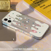 Cream Wave Dot applies Apple 11 11Promax mobile phone shell anti-fall 7plus 8plus side pattern iPhone12 12Promax protective sleeve 6