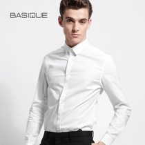 Meta-ben manmade man business long sleeve shirt micro-bomb combed cotton fine door flap to work black shirt