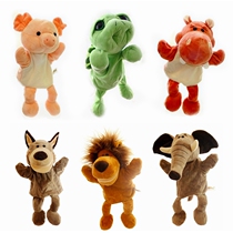 Cartoon Hand Puppet Toy Animal Gloves Mouth can move the doll nursery performance on the hands of the plush dolls