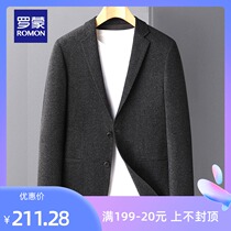 Romon Mens Business West Suit 2021 Fall New Middle Youth Career Tooling Single West Coat Manmade Suit Man