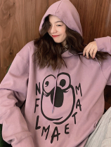 Korean Version Fashion Eyes Printed Long Sleeve Loose Necropolis Women 2020 Autumn Jacket Casual 100 hitch fit in the middle of a long section