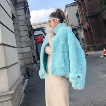 dearyan2021 new winter blue Spanish imported bazaar fur one-piece fur coat