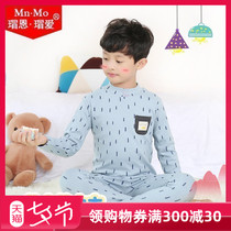 Boen Boai childrens underwear set Autumn and winter thickened thermal cotton middle and small children baby boys cotton autumn clothes autumn pants