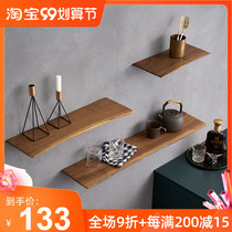 Solid Wood natural side wall shelf finely ground one-sided partition wall flat-panel bedroom TV Wall Wall shelf