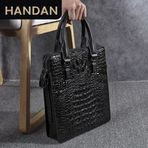 Business Casual Briefcase New Men Genuine Leather Handbag Crocodile Veins Bull Leather Fashion Tide Card Single Shoulder Diagonal Satchel