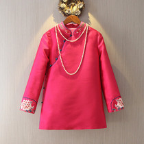 Xiaoshan embroidered Chinese womens 2021 Spring and Autumn modified Cheongsam oblique lapel buckle coat Quilted jacket young padded jacket