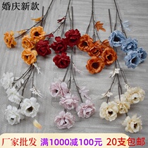 Wedding simulation flower 4 Gardenia hibiscus flower wedding flower arrangement road flower art wedding hall decoration flower peony