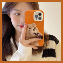 Suitable for cartoon Tide Card Bears Apply iphone13 Cell Phone Shell 13pro12ProMax Lens Full Package 11pro Defense