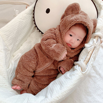 Korean childrens clothing baby Spring and Autumn Winter animal conjoined pajamas infants and young clothes climbing clothes for men and women