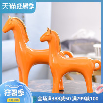 European light luxury ceramic horse ornaments Living room Home interior decoration Creative TV cabinet Wine cabinet Crafts