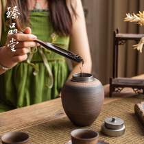 Coarse tea cans large and small ceramic household sealed cans moisture-proof tea buckets Tieguanyin storage tea storage tea waking tea cans