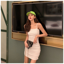 Suspender dress waist slim sexy skirt 2020 new summer temperament short skirt tight bag hip dress women