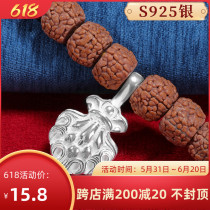 Buddha Pearl Prayer with counter-clip pure silver s925 made of old Tibetan Sepal Beads counting clip hand stringing beads Buddha Pearl Accessories