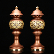 Round pass Buddha pure copper for Buddha lamp Home shrine lamp Buddha Former long Ming lantern Buddha lamp for lamp with a pair of electric pair