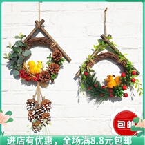 Dried branches decorate the wall hanging garlands Home accessories Dried flowers kindergarten ring creative handmade diy material squirrel