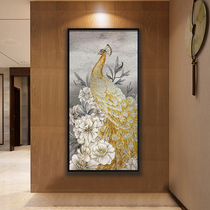 Boutique peacock cut painting mosaic puzzle Custom Phoenix mural parquet tile entrance background wall fine cut painting