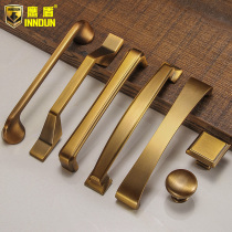 Eagle Shield Nordic yellow bronze kitchen cabinet handle European cabinet drawer handle American modern simple wardrobe door handle