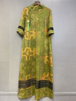 Factory direct sale plus size mother dress mulberry silk 100% heavy fragrant cloud yarn original cheongsam dress FHX