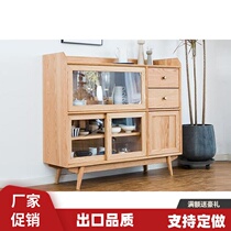White oak sideboard Nordic solid wood locker restaurant cabinet porch cabinet modern simple furniture custom-made