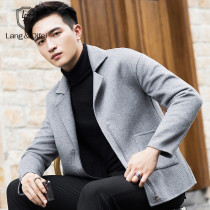 Wool jacket Mens double-sided Ni Korean version casual short zipper jacket Handmade double-sided solid color jacket mens double-sided Ni Korean version casual short zipper jacket Handmade double-sided solid color jacket Mens