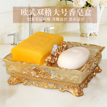 Double-layer Nordic style soap box Drain thickened not easy to drop soap dish Home court style fashion stable and easy to clean