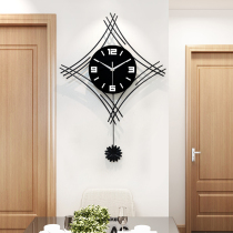 Modern light luxury large retro mute living room dining room wall clock European-style creative sofa background wall decoration quartz clock