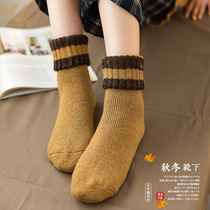 Sock children's tide in autumn cashmere pure cotton thickened day system full cotton cute lily warm stockings in winter