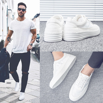 Hong Kong Tide Mens Shoes Leather White Shoes Mens Breathable Summer New Joker Korean Joker Casual Flat Shoes