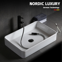 Wash basin Rectangular table Wash basin Nordic style small apartment balcony Home bathroom Wash basin package