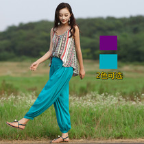 Ethnic wind tightness waist Nepal trousers India large crotch pants casual ladies Mian silk spring summer style