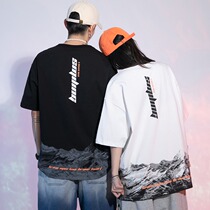 Cangshi one tree couple short sleeve T-shirt men and women summer 2021 New Japanese printed loose top ins trend