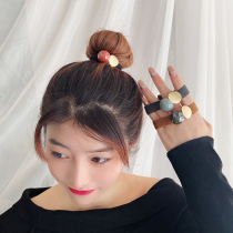 Korean version of Mori head rope female Net red 2020 new leather case children tie hair band color ball hair rope headdress