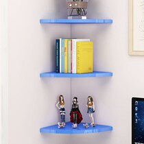 Triangle bookshelf shelf bedroom floor-to-ceiling solid wood living room corner flower stand corner clapboard simple multi-layer storage cabinet