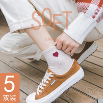 Socks female midbarrel socks Han version 100 lap cute college wind loving pure cotton stockings stockings Sox womens spring and summer