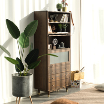 Excellent wood furniture pure solid wood bookcase oak bookcase with door solid wood display cabinet bookshelf Nordic simple furniture q