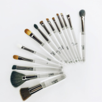 Acrylic transparent 14 sets of brushes Foundation brush Nose shadow Smudge High-gloss eyebrow brush Lip brush Eye shadow fan-shaped concealer wool