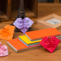 Rectangular folding heart flower happy folding love handmade origami color paper big red pure color color jam material