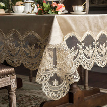 European-style lace tablecloth fabric rectangular household dining table cloth ins coffee table tablecloth Nordic dining table chair cover