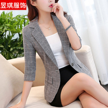 Spring and summer little suit girl seven - point sleeve coat 2022 new casual plate Han edition to make a slim suit coat