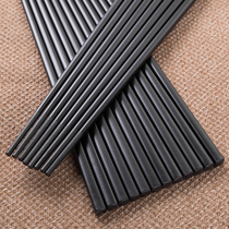 Metal round head pointed head Japanese and Korean sushi chopsticks Alloy light body chopsticks Household non-slip tableware 10 pairs of sets